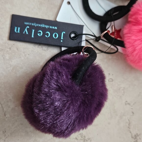 RARE SET 3 JOCELYN FAUX FUR PONYTAIL HOLDER HAIR TIE WRAP BAND ACCESSORY main image 8
